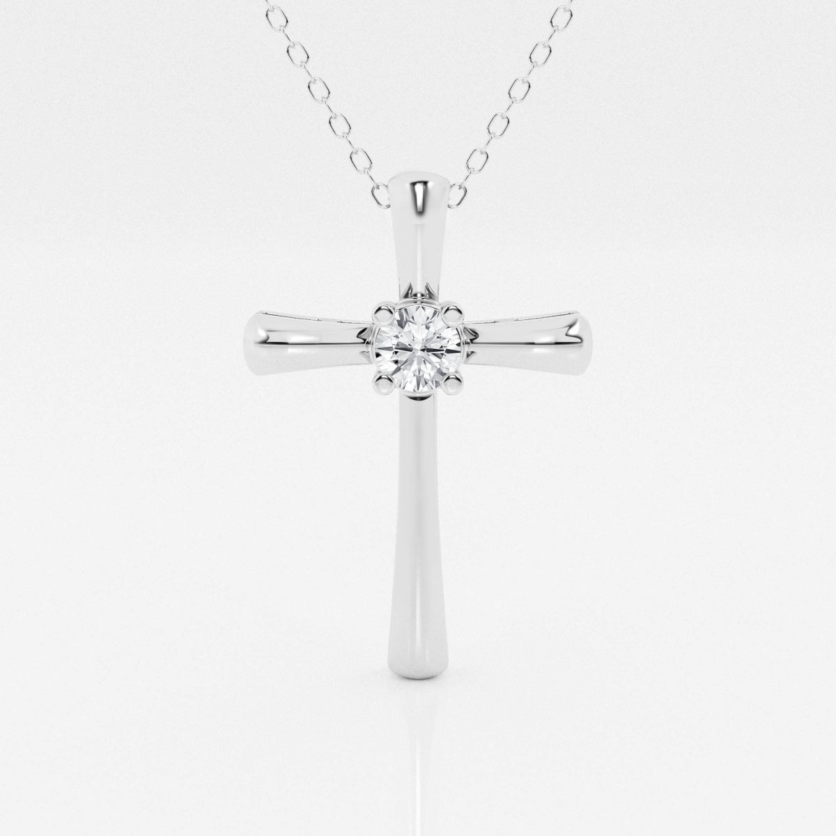 0.24 CT Round Moissanite Diamond Cross Necklace