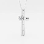 0.24 CT Round Moissanite Diamond Cross Necklace