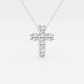 1.01 TCW Round Moissanite Diamond Cross Necklace
