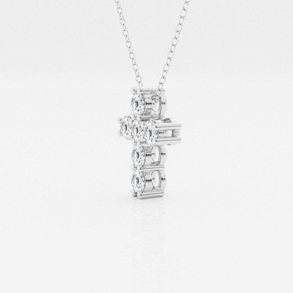 1.01 TCW Round Moissanite Diamond Cross Necklace