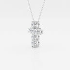 1.01 TCW Round Moissanite Diamond Cross Necklace