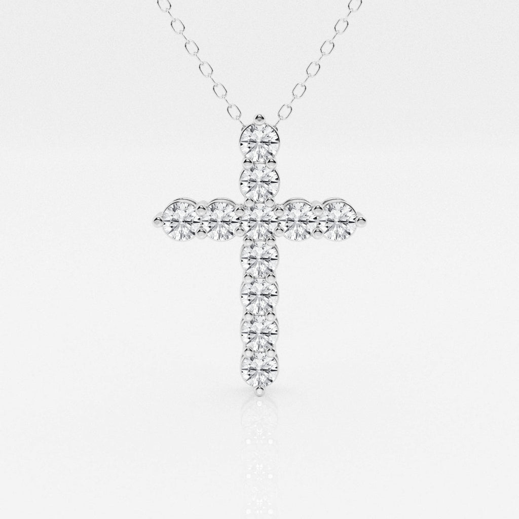 1.0 TCW Round Moissanite Diamond Cross Necklace