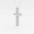 1.0 TCW Round Moissanite Diamond Cross Necklace