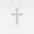 1.0 TCW Round & Oval Moissanite Diamond Cross Necklace