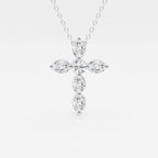 1.0 TCW Round & Oval Moissanite Diamond Cross Necklace
