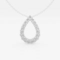 1.0 TCW Round Moissanite Diamond Pear Shape Pendant Necklace