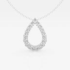 1.0 TCW Round Moissanite Diamond Pear Shape Pendant Necklace
