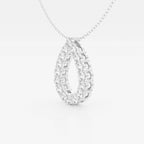 1.0 TCW Round Moissanite Diamond Pear Shape Pendant Necklace