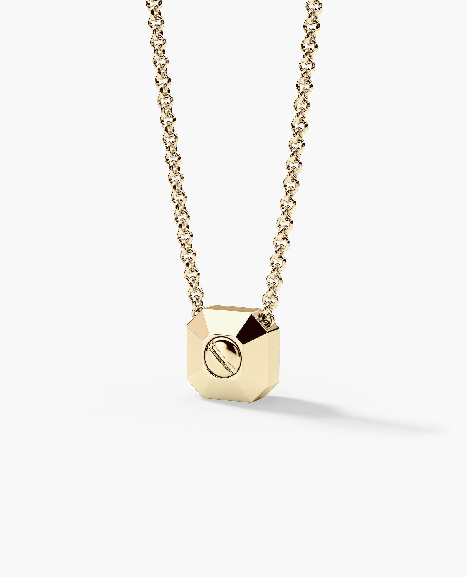 LODE Solitaire Bezel Set Floating Princess Cut Diamond Pendant Necklace