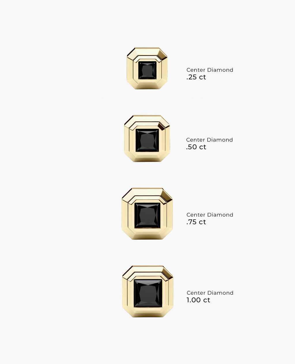 LODE Solitaire Bezel Set Floating Princess Cut Black Diamond Pendant Necklace