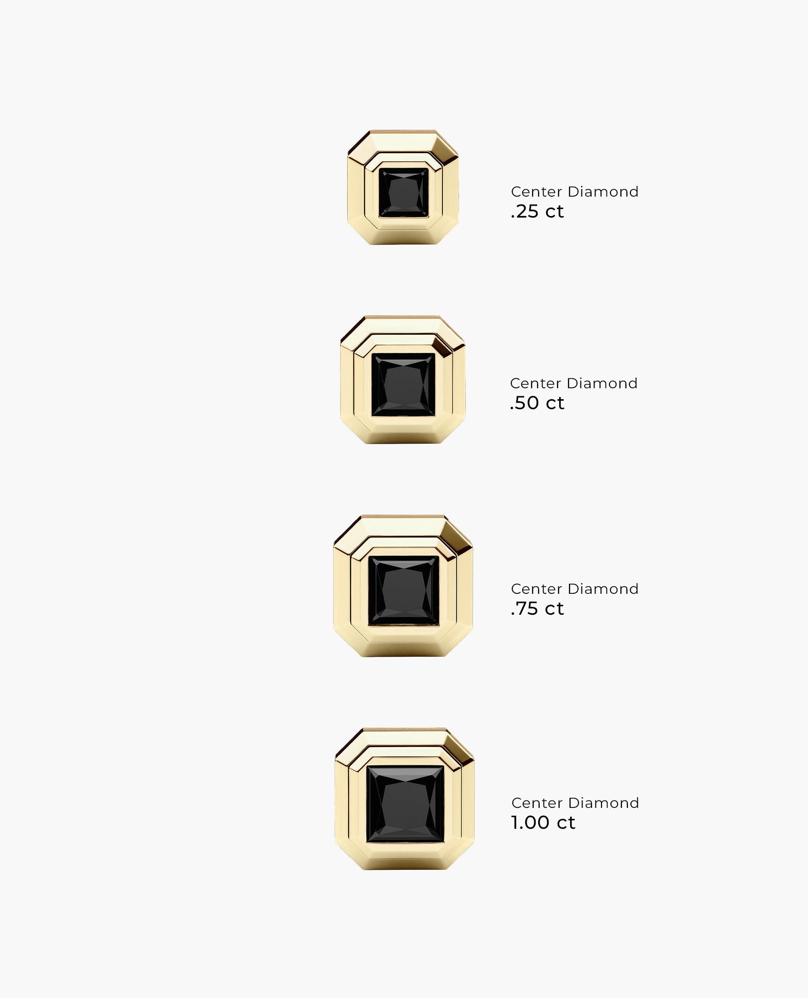 LODE Solitaire Bezel Set Floating Princess Cut Black Diamond Pendant Necklace