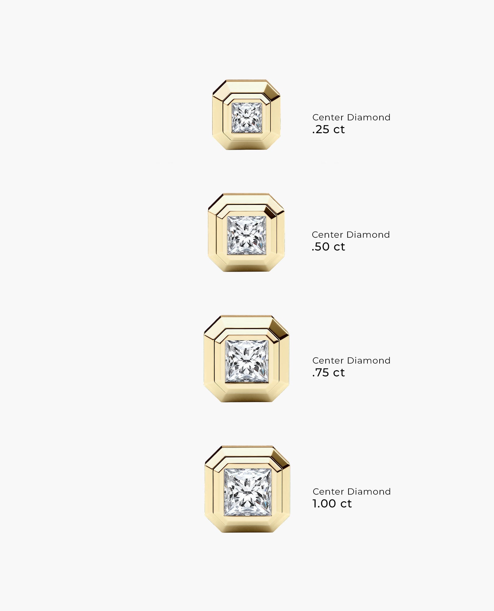 LODE Solitaire Bezel Set Floating Princess Cut Diamond Pendant Necklace