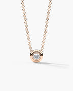 LODE Solitaire Bezel Set Floating Round Cut Diamond Pendant Necklace