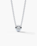 LODE Solitaire Bezel Set Floating Round Cut Diamond Pendant Necklace