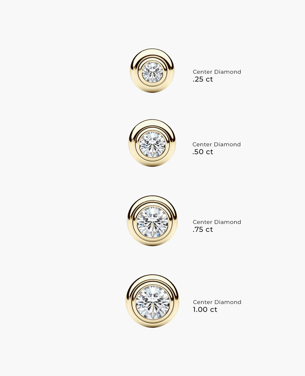 LODE Solitaire Bezel Set Floating Round Cut Diamond Pendant Necklace