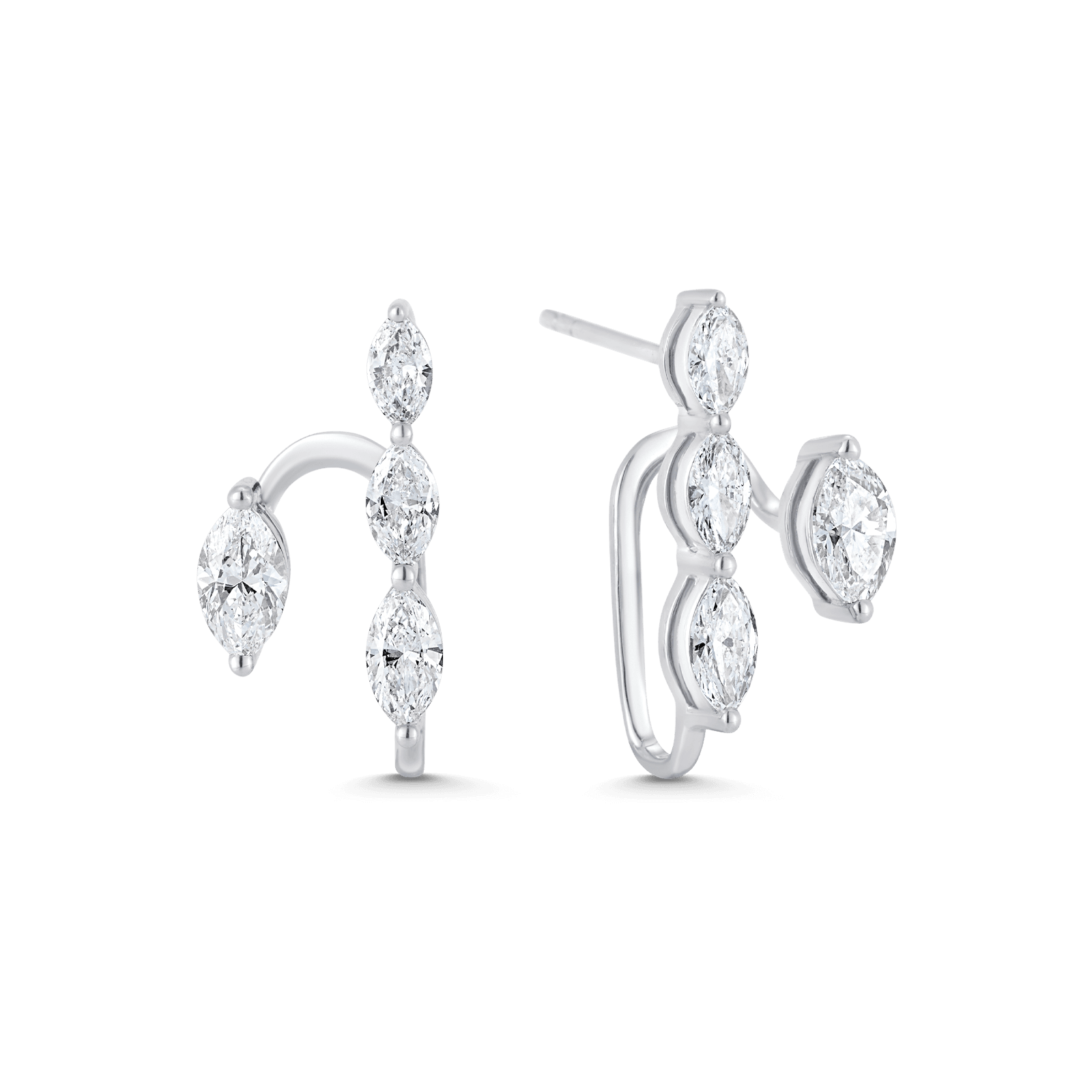 1.17 TCW Round Moissanite Diamond Ear Jacket Earrings