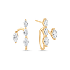 1.17 TCW Round Moissanite Diamond Ear Jacket Earrings