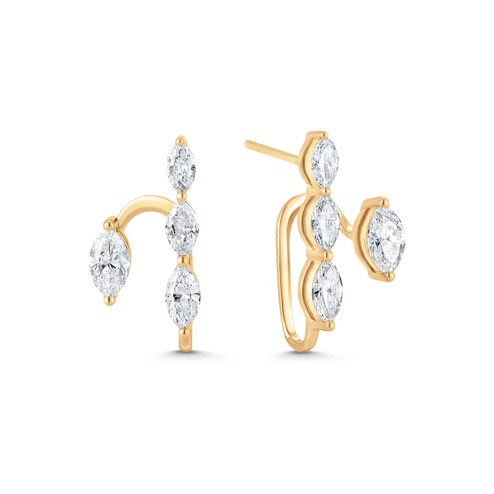1.17 TCW Round Moissanite Diamond Ear Jacket Earrings