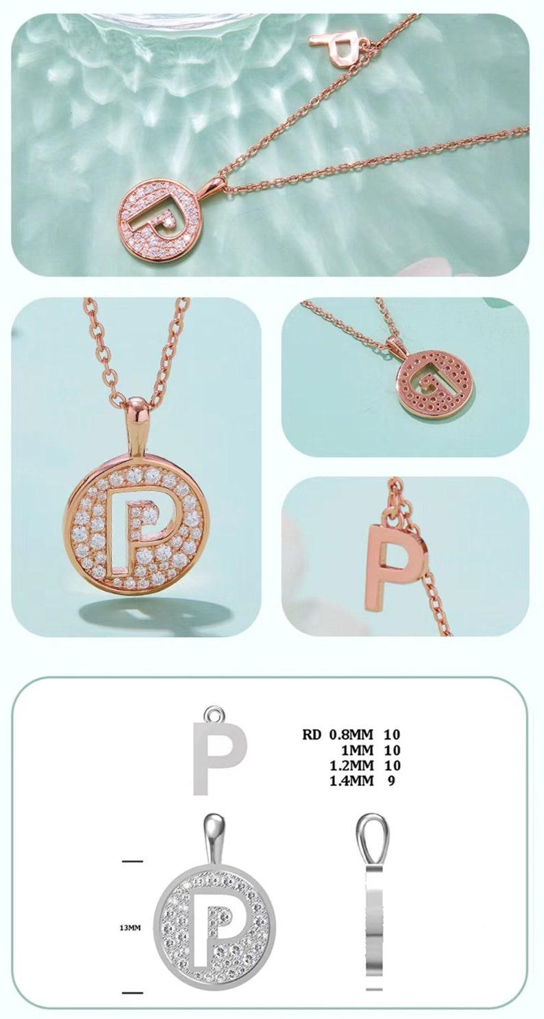 Personalized "P" latter diamond necklace