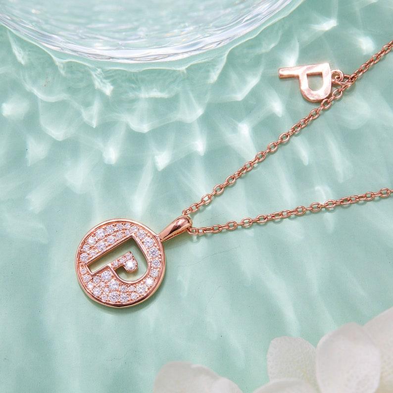 Personalized "P" latter diamond necklace