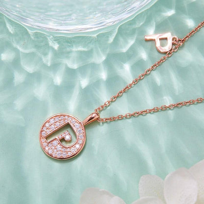 Personalized "P" latter diamond necklace