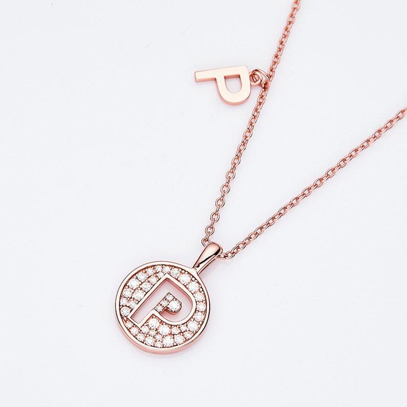 Personalized "P" latter diamond necklace