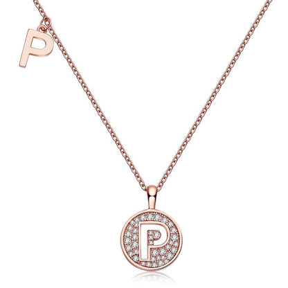 Personalized "P" latter diamond necklace