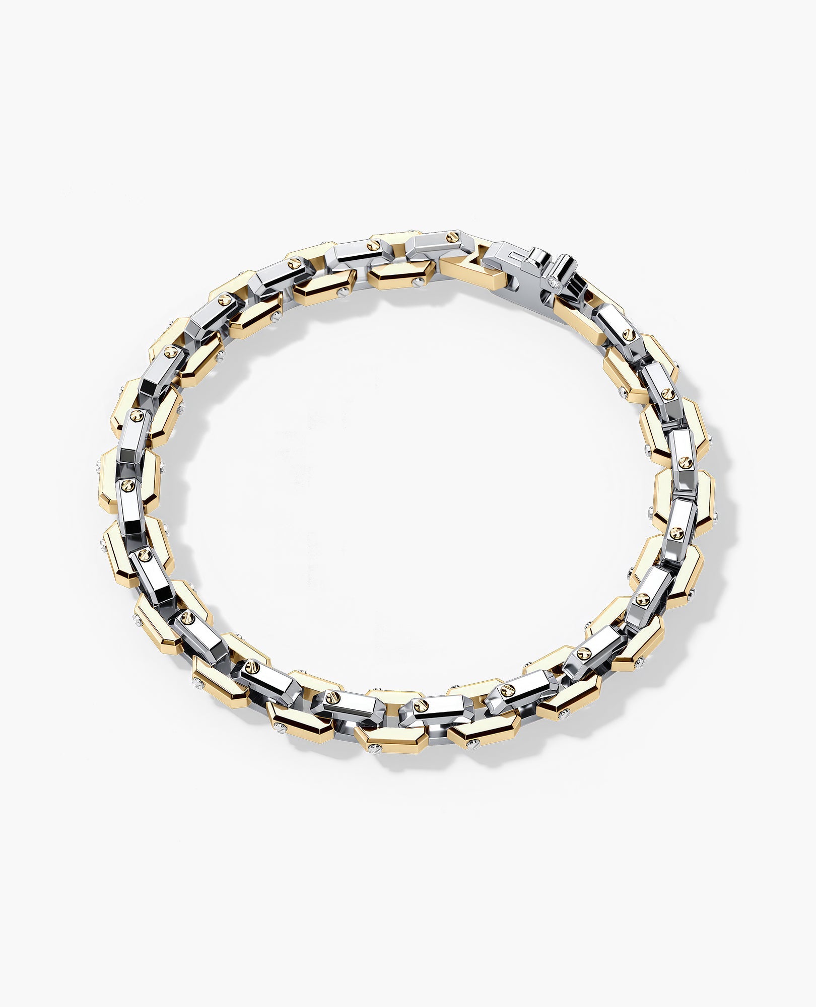 EMPIRE CHAIN Link Bracelet in Two-Tone Gold - 6mm