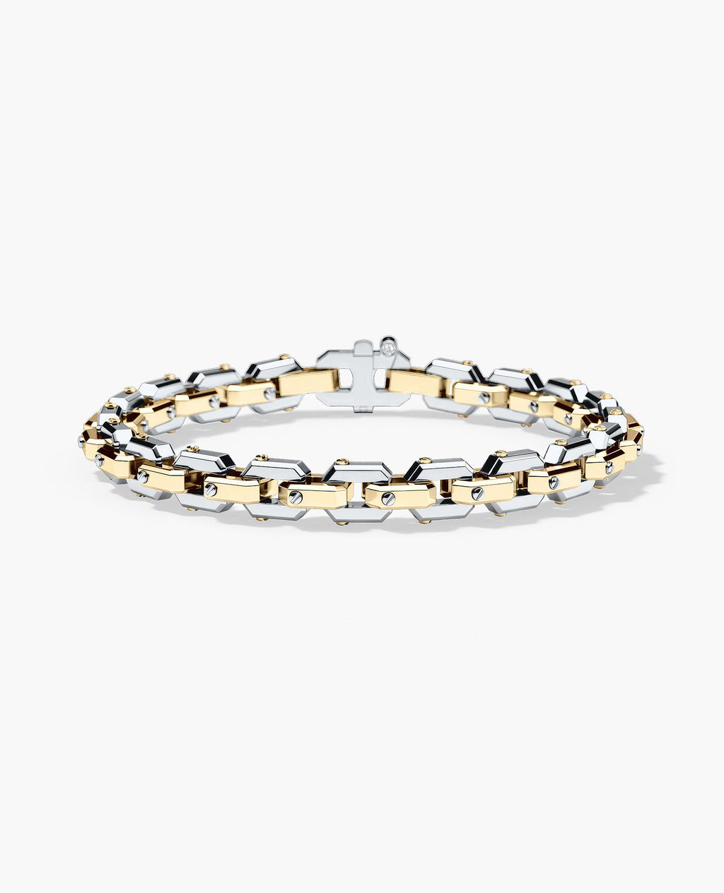 EMPIRE CHAIN Link Bracelet in Two-Tone Gold - 6mm