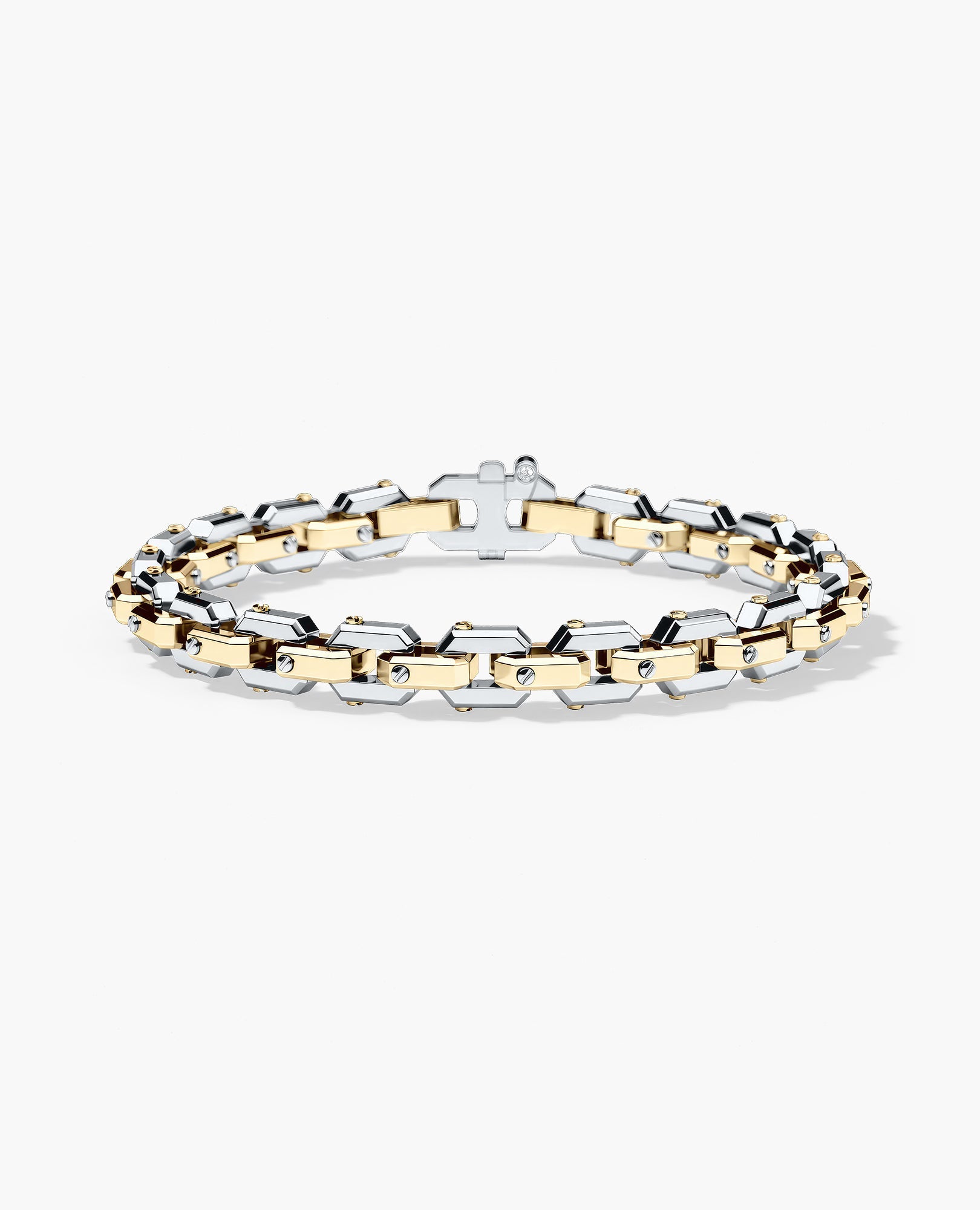 EMPIRE CHAIN Link Bracelet in Two-Tone Gold - 6mm