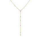 0.60 TCW Marquise Moissanite Diamond Bezel Starstruck Lariat Pendent Necklace