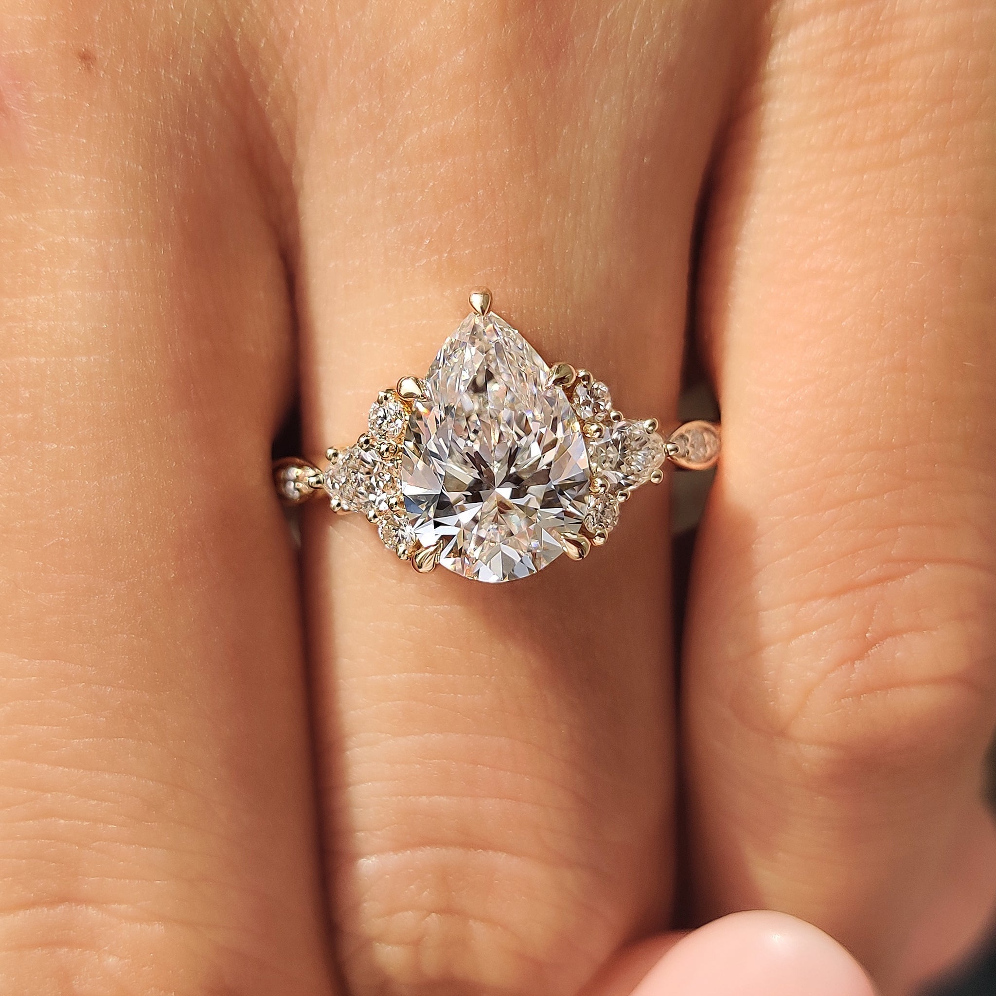 Pear Cut Diamond Ring in Muse Setting