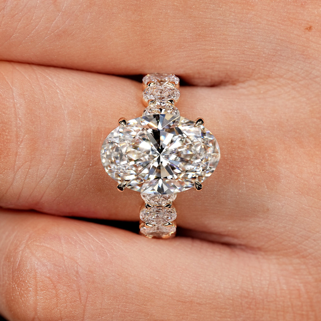 Oval Engagement Ring with Four Claw Prong Setting