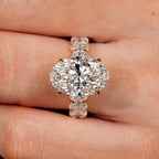 Oval Engagement Ring with Four Claw Prong Setting