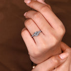 Round Diamond Engagement Ring with Round Diamonds Pave Setting