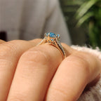 Blue Dutch Marquise Diamond Ring In Split Shank