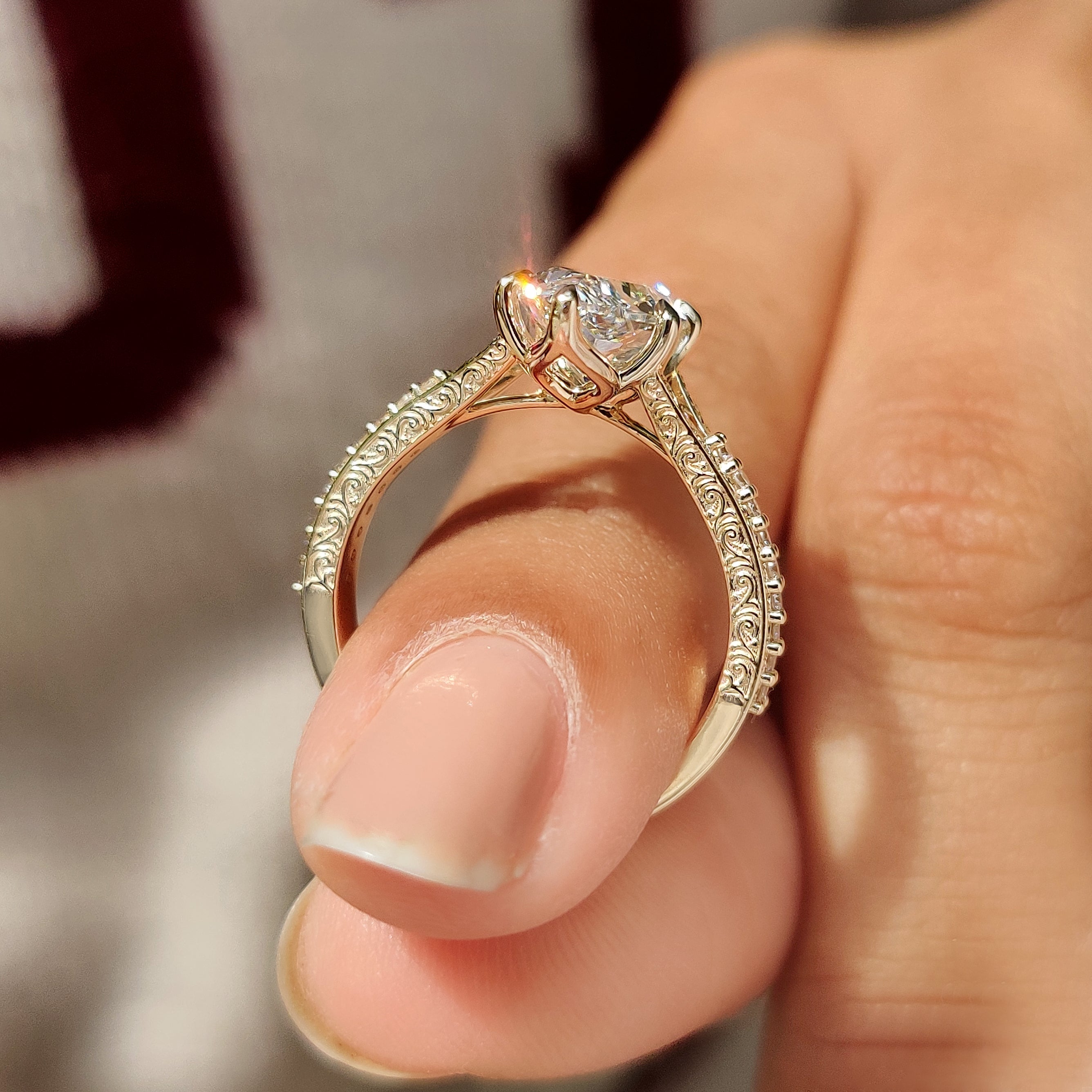 Art Deco Dutch Marquise Engagement Ring in Vintage Style