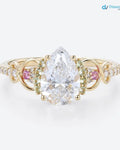 Pear Shaped Lab Grown Diamond Infinity Pink Sapphire wedding ring - DisneyValley