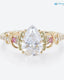 Pear Shaped Lab Grown Diamond Infinity Pink Sapphire wedding ring - DisneyValley