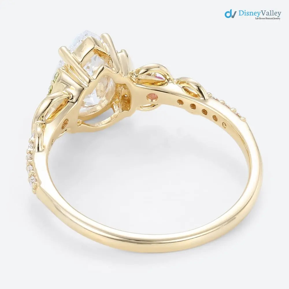Pear Shaped Lab Grown Diamond Infinity Pink Sapphire wedding ring Image secondaire du produit