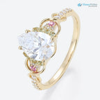 Pear Shaped Lab Grown Diamond Infinity Pink Sapphire wedding ring - DisneyValley