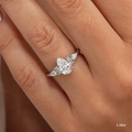 1.10 CT Pear Moissanite Cluster Engagement Ring