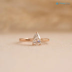 Pear cut 2.5 caret lab grown single stone slim engagement ring - DisneyValley