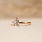 Pear cut 2.5 caret lab grown single stone slim engagement ring - DisneyValley