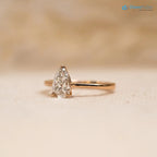 Pear cut 2.5 caret lab grown single stone slim engagement ring - DisneyValley