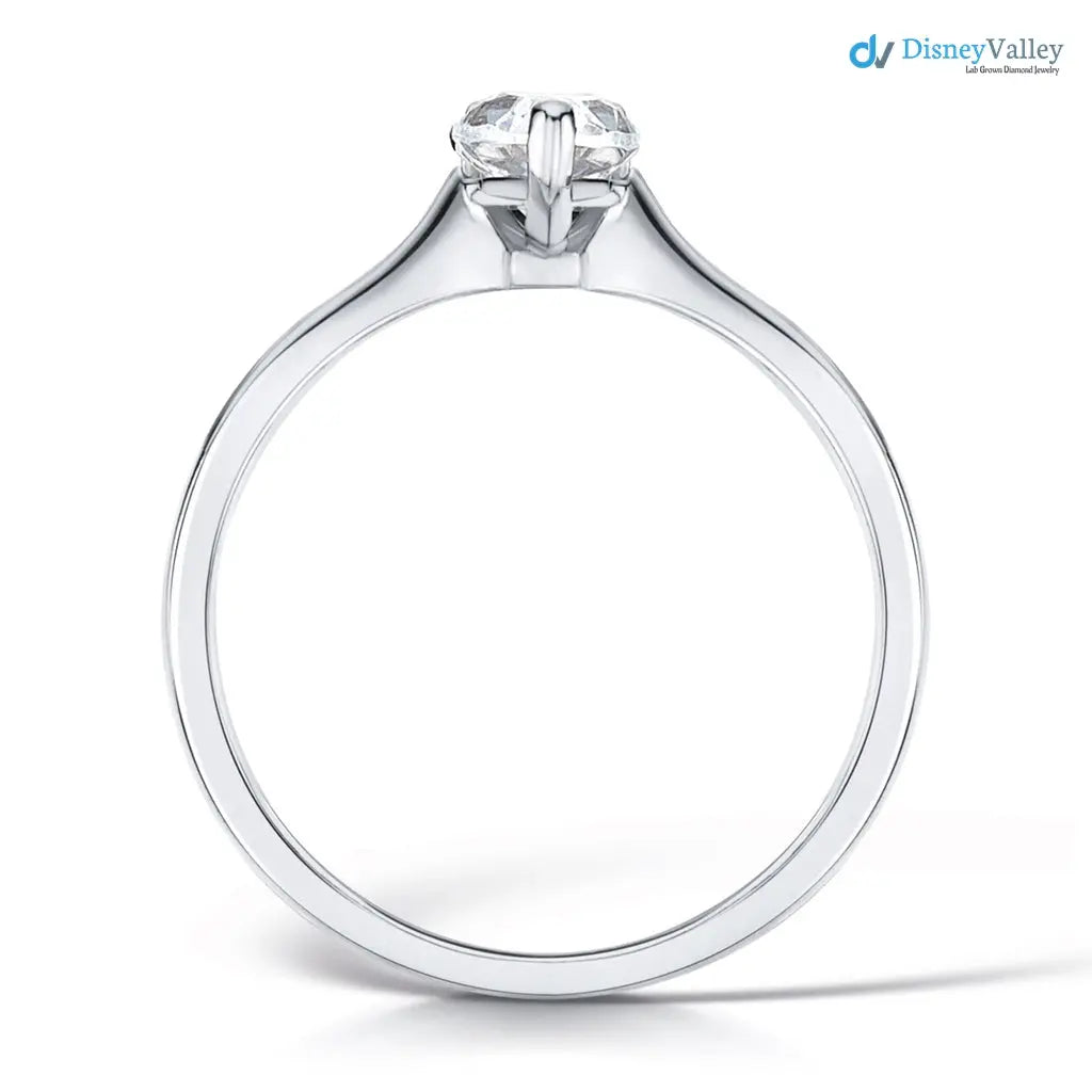 Pear cut 2.5 caret lab grown single stone slim engagement ring - DisneyValley