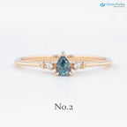 Pear cut sapphire three stone ring, dainty pear sapphire engagement ring DisneyValley