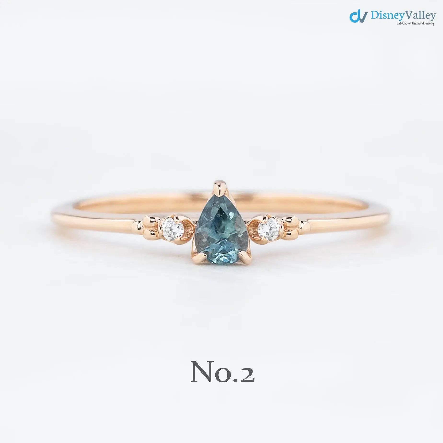 Pear cut sapphire three stone ring, dainty pear sapphire engagement ring DisneyValley