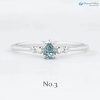 Pear cut sapphire three stone ring, dainty pear sapphire engagement ring DisneyValley