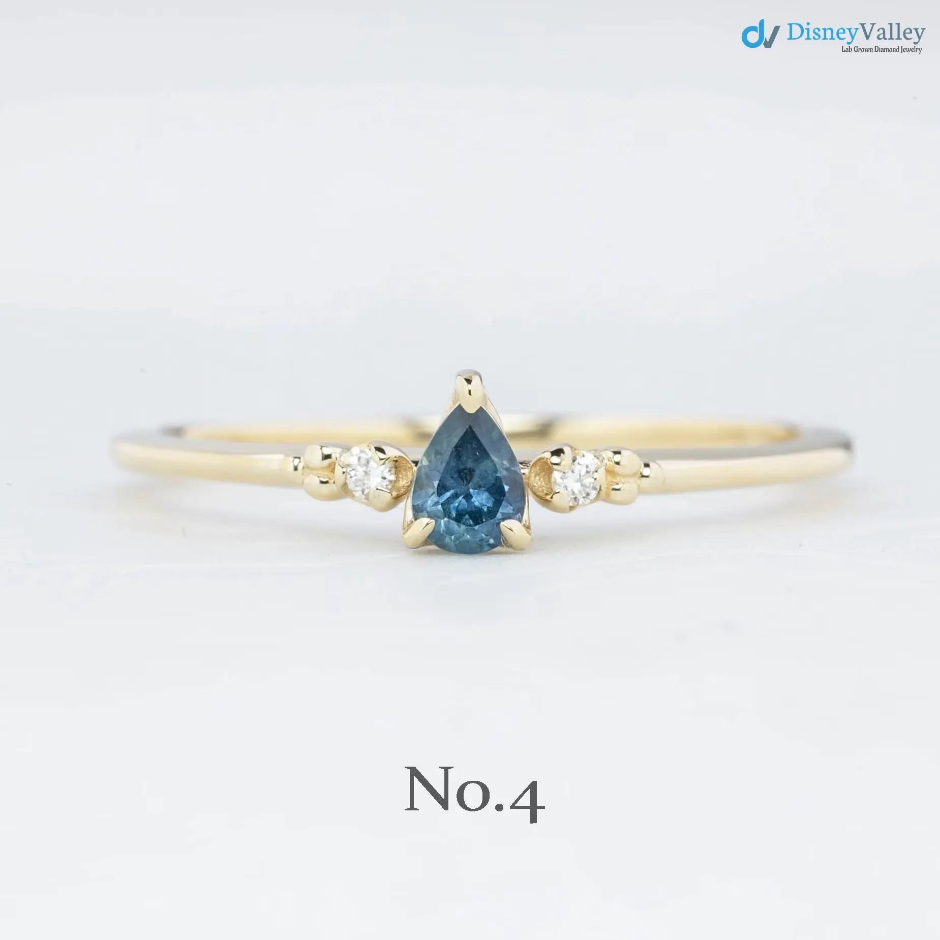 Pear cut sapphire three stone ring, dainty pear sapphire engagement ring DisneyValley